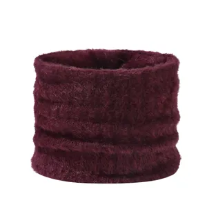 Cuello de piel sintética gruesa, bufanda de invierno cálida y a prueba de viento.