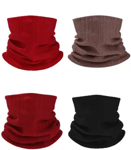 Femme hiver tour de cou tricoté couleur unie doux extensible faux col roulé écharpe