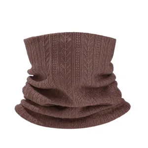 Tour de cou en tricot uni, écharpe tubulaire fine et polyvalente style col roulé.