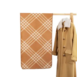 Classic British style plaid scarf and coat set, thick warm winter shawl with fine edge.