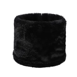 Herbst Winter Fleece Gefüttert Verdickter Nackenwärmer Für Herren Damen Einfarbig Winddicht Snood Acryl Kunstwolle Schal