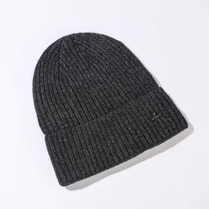 Unisex Winter warme Strickmütze, dicke gerippte einfarbige Freizeit Mütze für Damen und Herren.