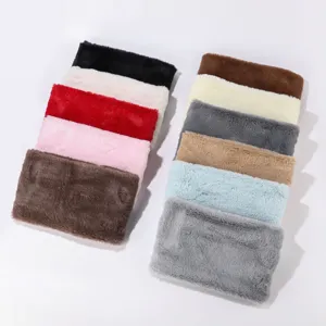 Winter warmer einfarbiger Plüsch Nackenschwärmer weiches Fleece winddichter Schal Unisex