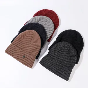 Winter Strickmütze für Damen und Herren, warme dicke einfarbige Freizeitmützen Set.