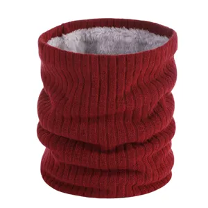 Winter gefütterter Strick Schlauchschal für Damen und Herren, dicker warmer kuscheliger Kragen.
