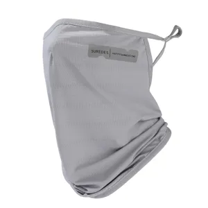 Summer Ice Silk Sun Protection Face Mask Breathable Cycling Neck Gaiter Ear Hanging Sun Mask For Women Men