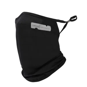Black ice silk cycling face mask sun protection breathable hanging ear neck gaiter summer