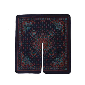 Women split warm shawl cape winter blanket vintage paisley printed knitted poncho cozy