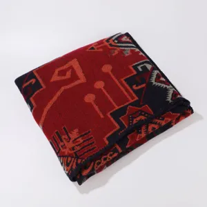 Classic geometric color block imitation cashmere shawl blanket for women warm cozy wrap