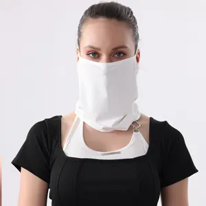 Atmungsaktive Eisseide Sonnenschutz Vollgesichtsmaske für Damen im Sommer UV Schutz.
