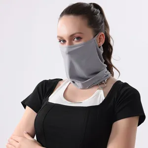Sommer Eisseide Sonnenschutz Gesichtsmaske Ganzgesicht Atmungsaktiv UV Schutz Ohrhänger
