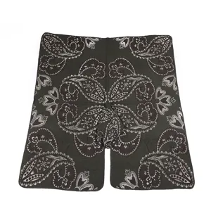 Dunkelgrauer Kaschmir Paisley Kap Umhang Poncho warme dicke Damen Schal Detailansicht
