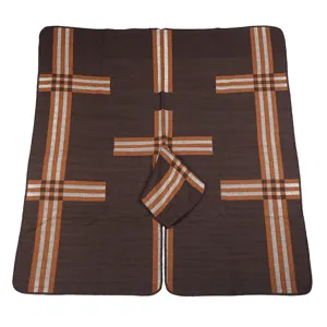 Donna mantella in maglia scialle inverno caldo poncho elegante marrone a quadri moda chic