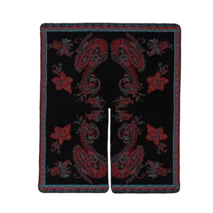 Gemütlicher Fake-Kaschmir-Schal mit stilvollem Paisley-Blumenmuster, ideal für Reisen.
