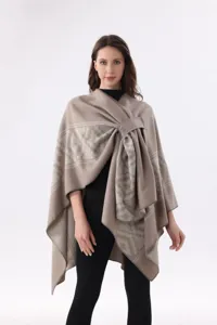 Damen Herbst Winter warme Umhang elegante diagonale Schleife Kunst Kaschmir Schal Mantel