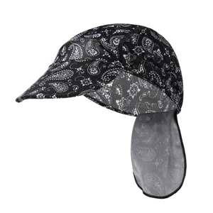 Paisley Printed Cycling Cap-Breathable Sun Protection Outdoor Running Long Tail Headband Helmet Liner For Men Women