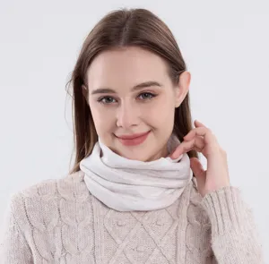 Damen Winter Warm Gekruebter Falscher Kragen Farbverlauf Schal Elegante Nackenwaerme