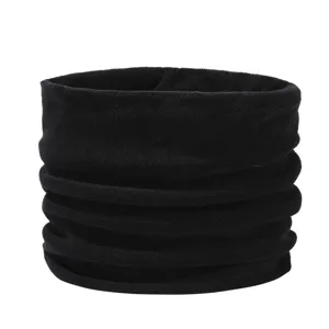 Schwarzer Fleece-Halswärmer Winter Thermoschal winddichter Radfahrschal für Damen und Herren