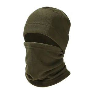 Militärgrüne Fleece-Sturmhaube für Winter-Outdoor-Radfahren, warme und winddichte Gesichtsmaske.