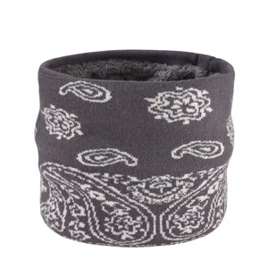 Winter gefütterter Strick Halswärmer Snood Schal mit klassischem Paisleymuster für Unisex