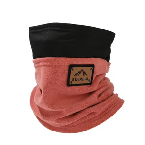 Dicker Winter Fleece Nackenschwärmer Detail, farbblockiertes Design für Outdoor Radfahren Kälteschutz.