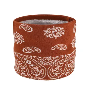Winter gefütterter Strick-Halswärmer für Damen und Herren mit klassischem Paisley-Muster.