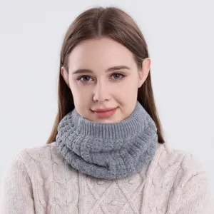 Herren Damen Winter Strick Schlauchschal Fleecegefüttert Warmer Halswärmer Einfarbig Dicker Rundschal Snood Für Outdoor Kaltes Wetter