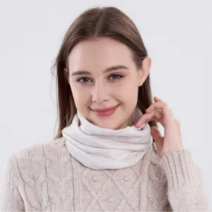 Damen Winter warm gestrickt Halsgamasche falscher Kragen Farbverlauf weicher Schal
