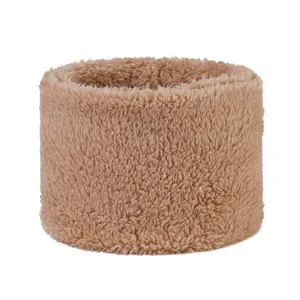 Faux rabbit fur winter neck warmer, plush thermal loop scarf, soft solid color cowl collar.