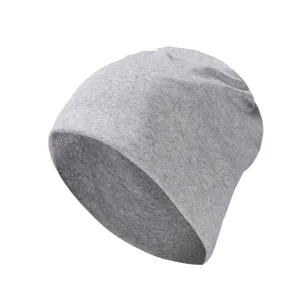 Unisex Winter Warm Knit Beanie Hat Versatile Slouchy Pullover Neck Warmer Cotton Solid Color Pleated Daily Headwear