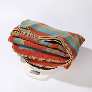 Warme Herbst Winter Damen Poncho gemustert Kunstkaschmir Schal Vintage geometrischer Umhang