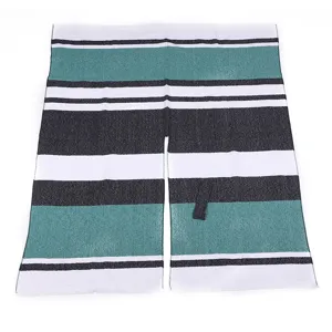Stylish striped imitation cashmere shawl cape strap versatile outerwear for unisex adults