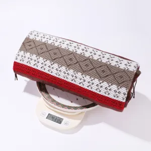Imitation cashmere tassel shawl color-blocked warm cape blanket for women travel wear