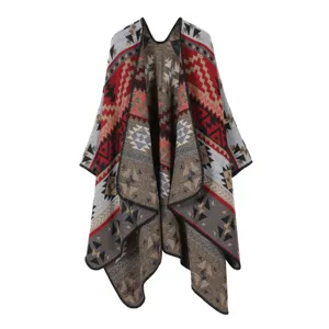 Retro Geometrisches Muster Imitation Kaschmir Schal Tuch Für Damen Herren Winter Warme Decke Cape Outdoor Reisen