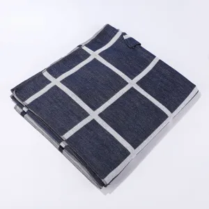 Blue white grid plaid shawl cape, elegant women outdoor travel blanket cozy wrap!.