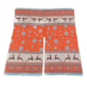 Christmas reindeer snowflake print cashmere feel cape winter warm ethnic style shawl blanket