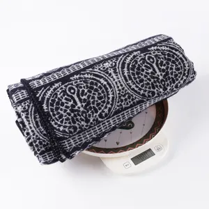 Detail view of the thick warm winter women's retro patterned shawl cloak cape for cold weather