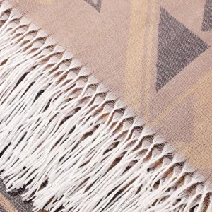Gemütlicher Boho geometrischer Fransenschal, dicker Kaschmir-Imitat Winter Schal.