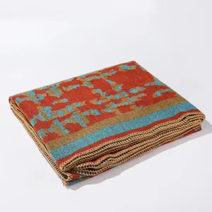 Detailed view of autumn winter double-sided imitation cashmere shawl scarf cape coat warm.