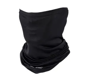 Masque de visage cyclisme extérieur noir vue de détail, tissu soie glacée respirant.