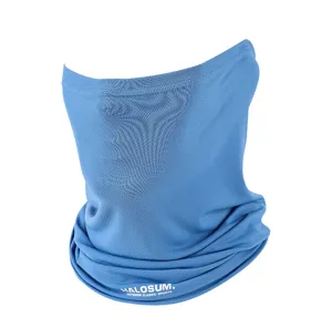 Masque facial de cyclisme en soie de glace bleue, cache-cou anti-soleil respirant pour l'ete.