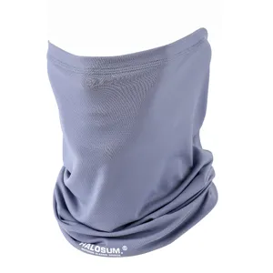Masque facial de cyclisme en soie glacée respirante, guêtre de cou de protection solaire gris.