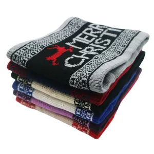Écharpe tricotée de Noël cache-col chaud d'hiver foulard en laine épais cadeau de fête multi