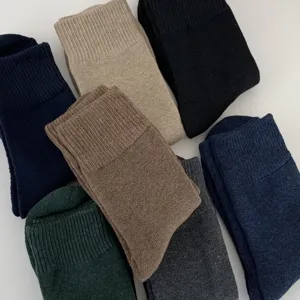 Chaussettes bouclettes thermiques d'hiver épaisses, poignet côtelé confortable, vue détaillée.