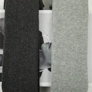 Ribbed long socks for women, knee high solid color cotton hosiery, casual daily wear style.