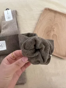 Thick winter over-the-knee terry socks, cozy and warm long cotton stockings for daily wear.