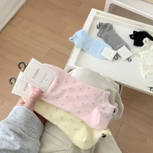 Women's Cute Dachshund Embroidery Polka Dot Low Cut Socks Cotton Breathable Casual Daily Short Socks Footwear