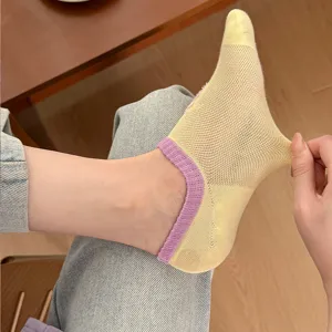 Summer new women thin boat socks, sweet Japanese style breathable mesh low cut socks for daily wear.