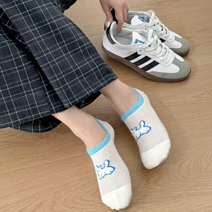 Summer women thin boat socks Japanese cute cartoon blue dog pattern breathable invisible socks