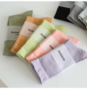 Spring summer new candy color slouch socks morandi style solid color women mid-tube socks